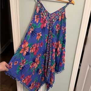 Japna Vibrant Floral Swim Coverup Sz S viscose